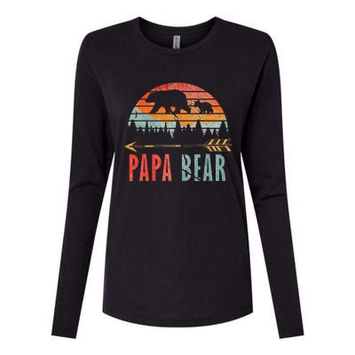 Papa Bear Vintage Father's Day Dad Grandpa Womens Cotton Relaxed Long Sleeve T-Shirt