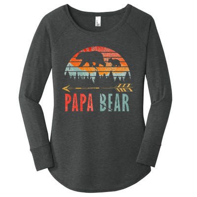 Papa Bear Vintage Father's Day Dad Grandpa Women's Perfect Tri Tunic Long Sleeve Shirt