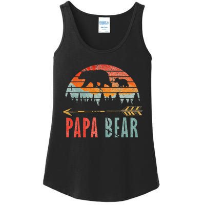 Papa Bear Vintage Father's Day Dad Grandpa Ladies Essential Tank