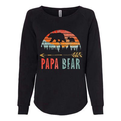 Papa Bear Vintage Father's Day Dad Grandpa Womens California Wash Sweatshirt