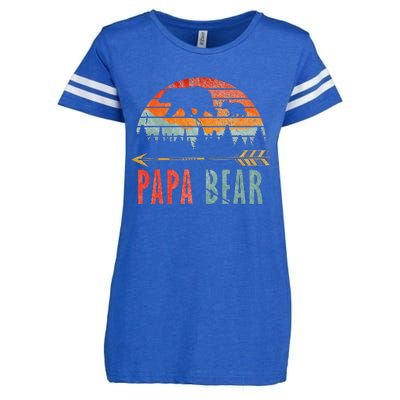 Papa Bear Vintage Father's Day Dad Grandpa Enza Ladies Jersey Football T-Shirt