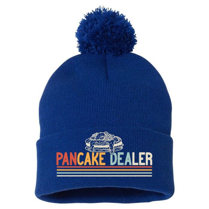 Pancake Breakfast Vintage Pancake Baker And Pancake Lover Gift Pom Pom 12in Knit Beanie