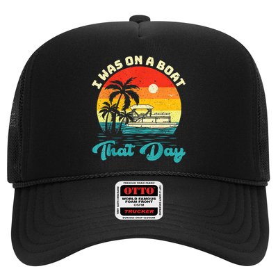 Ponton Boat Vintage Retro I Was On A Boat That Day Trucker Hat