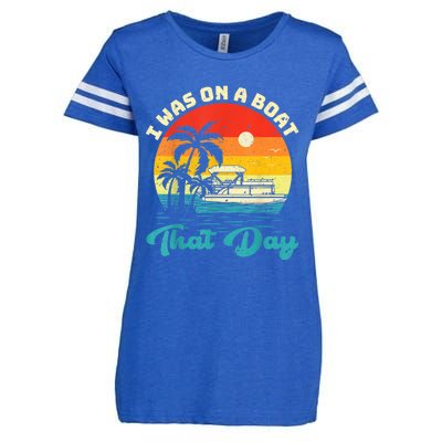 Ponton Boat Vintage Retro I Was On A Boat That Day Enza Ladies Jersey Football T-Shirt