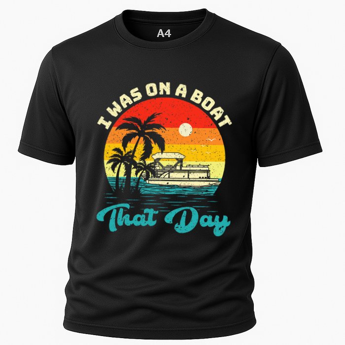Ponton Boat Vintage Retro I Was On A Boat That Day Performance Shirt