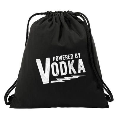 Powered By Vodka Drawstring Bag