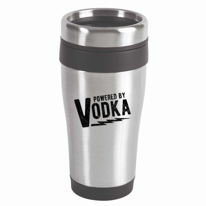 Powered By Vodka 16oz Travel Tumbler