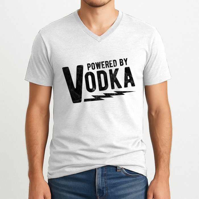 Powered By Vodka V-Neck T-Shirt