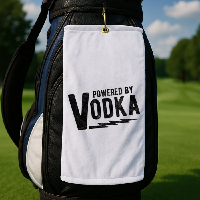 Powered By Vodka Golf Towel