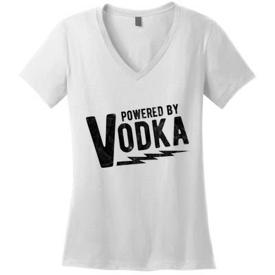Powered By Vodka Women's V-Neck T-Shirt