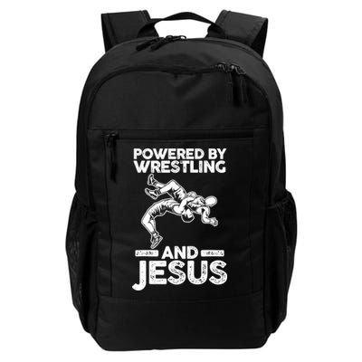 Powered By Wrestling And Jesus Backpack
