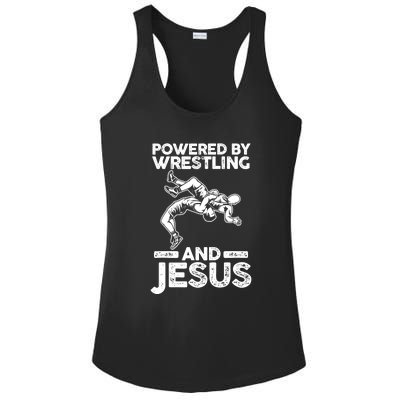 Powered By Wrestling And Jesus Ladies PosiCharge Competitor Racerback Tank