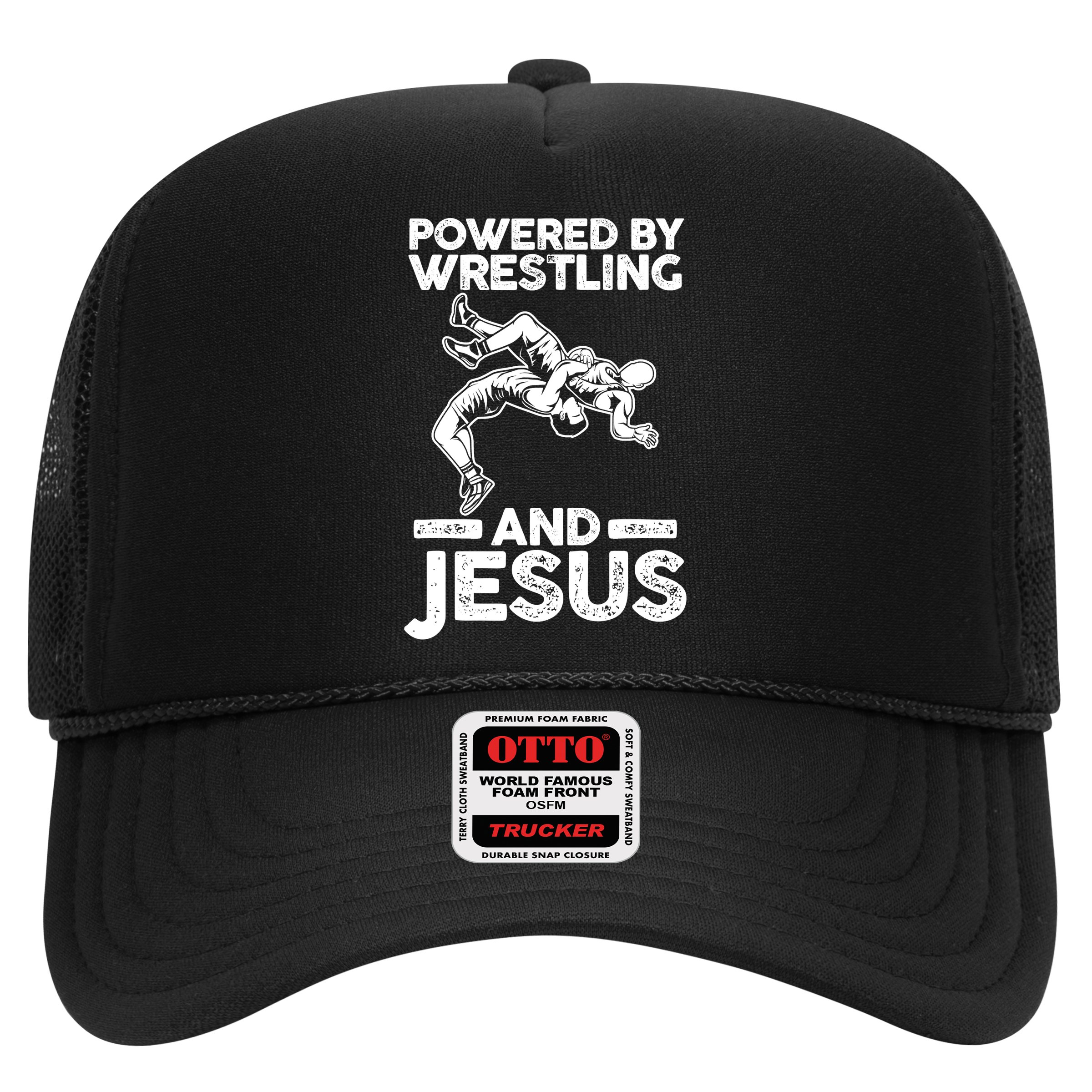 Powered By Wrestling And Jesus Hat