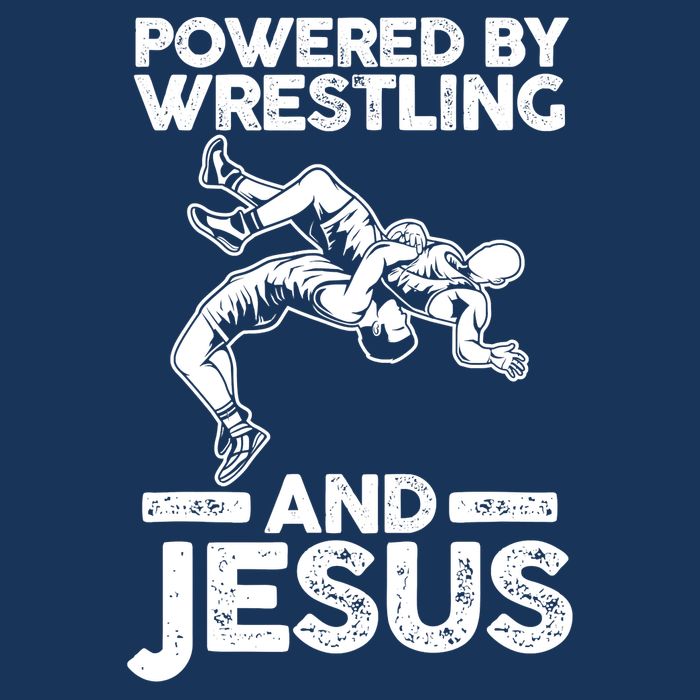 Powered By Wrestling And Jesus Baby Bodysuit