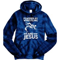 Powered By Wrestling And Jesus Tie Dye Hoodie