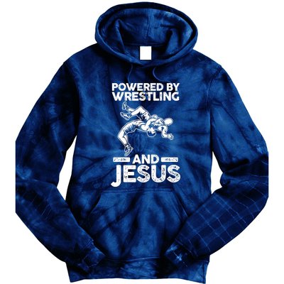 Powered By Wrestling And Jesus Tie Dye Hoodie