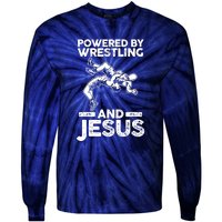 Powered By Wrestling And Jesus Tie-Dye Long Sleeve Shirt