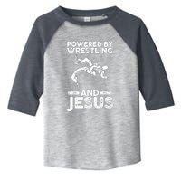 Powered By Wrestling And Jesus Toddler Fine Jersey T-Shirt