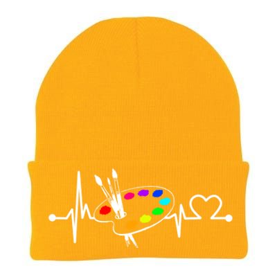 Paint Brush With Palette Heartbeat Funny Artist/painter/art Cool Gift Knit Cap Winter Beanie