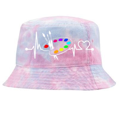 Paint Brush With Palette Heartbeat Funny Artist/painter/art Cool Gift Tie-Dyed Bucket Hat