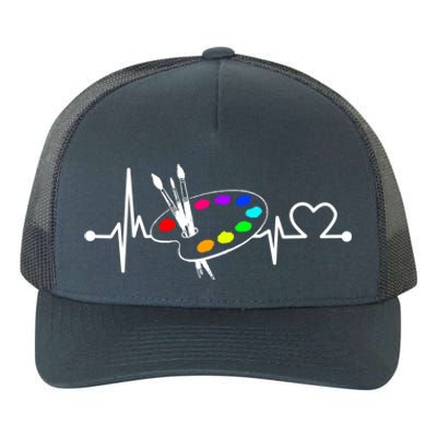 Paint Brush With Palette Heartbeat Funny Artist/painter/art Cool Gift Yupoong Adult 5-Panel Trucker Hat