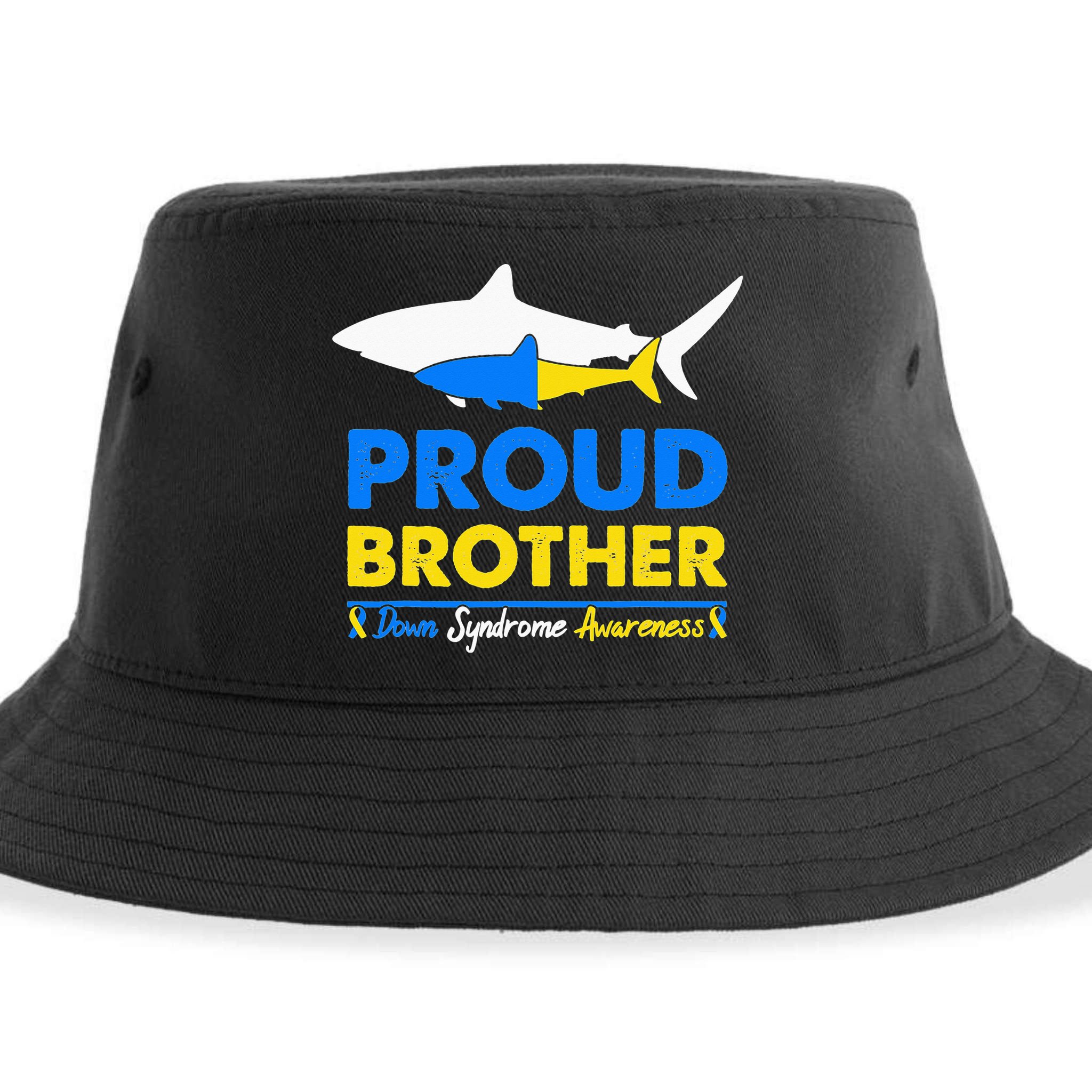 Proud Brother World Down Syndrome Awareness Day Shark T21 Sustainable Bucket Hat