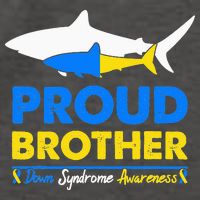 Proud Brother World Down Syndrome Awareness Day Shark T21 Vector Backpack