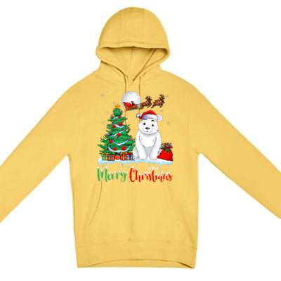 Polar Bear Wearing Santa Hat Xmas Merry Christmas Polar Bear Premium Pullover Hoodie