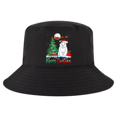 Polar Bear Wearing Santa Hat Xmas Merry Christmas Polar Bear Cool Comfort Performance Bucket Hat