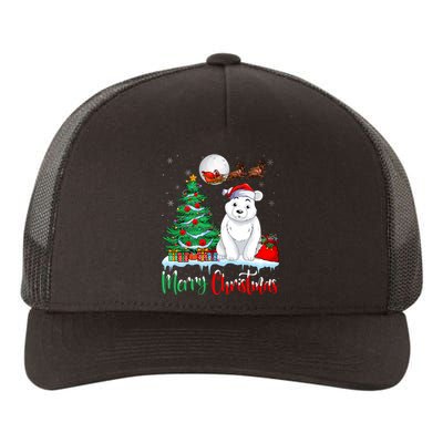 Polar Bear Wearing Santa Hat Xmas Merry Christmas Polar Bear Yupoong Adult 5-Panel Trucker Hat