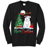 Polar Bear Wearing Santa Hat Xmas Merry Christmas Polar Bear Sweatshirt