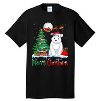 Polar Bear Wearing Santa Hat Xmas Merry Christmas Polar Bear Tall T-Shirt