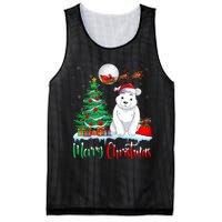 Polar Bear Wearing Santa Hat Xmas Merry Christmas Polar Bear Mesh Reversible Basketball Jersey Tank