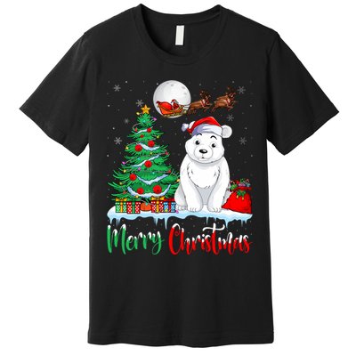 Polar Bear Wearing Santa Hat Xmas Merry Christmas Polar Bear Premium T-Shirt