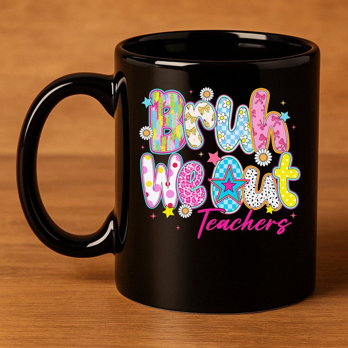 Preppy Bruh We Out Teachers Last Day Of School Summer Break 11oz C Handle Ceramic Mug