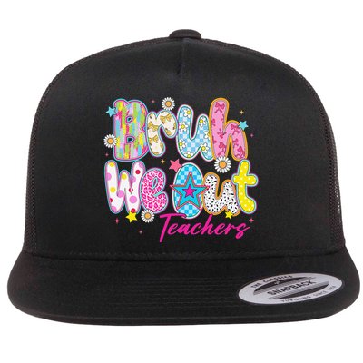 Preppy Bruh We Out Teachers Last Day Of School Summer Break Flatbill Hat