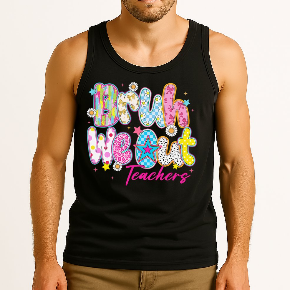 Preppy Bruh We Out Teachers Last Day Of School Summer Break Tank Top