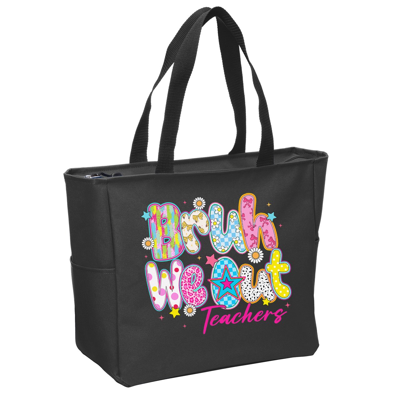 Preppy Bruh We Out Teachers Last Day Of School Summer Break Zip Tote Bag