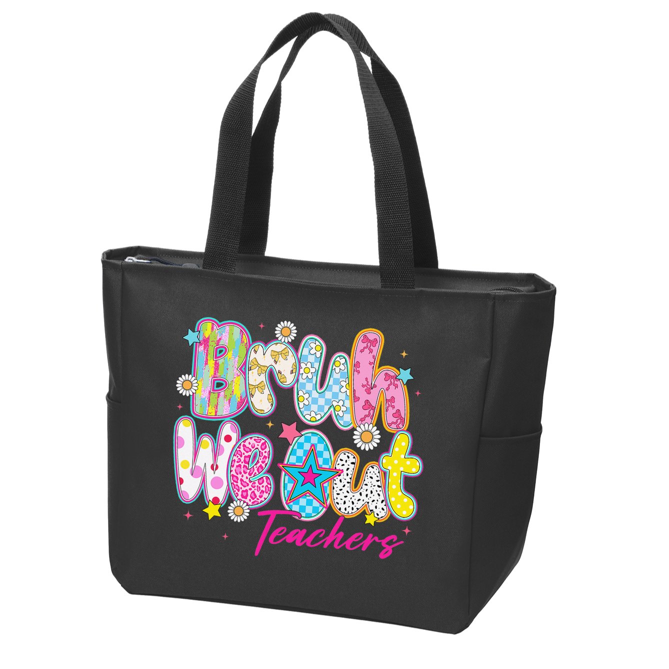 Preppy Bruh We Out Teachers Last Day Of School Summer Break Zip Tote Bag