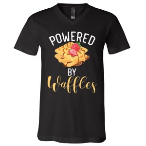 Powered By Waffles V-Neck T-Shirt