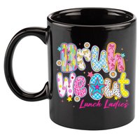 Preppy Bruh We Out Lunch Ladies Last Day Of School Summer 11oz C Handle Ceramic Mug