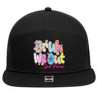 Preppy Bruh We Out Sped Paras Last Day Of School Summer 7 Panel Mesh Trucker Snapback Hat