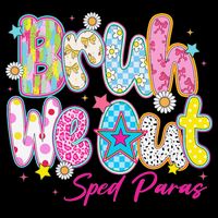 Preppy Bruh We Out Sped Paras Last Day Of School Summer V-Neck T-Shirt