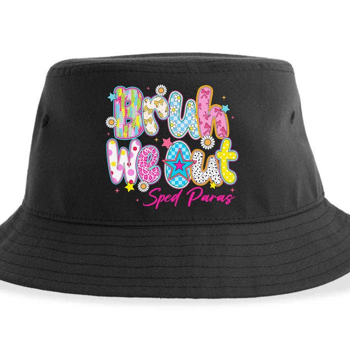 Preppy Bruh We Out Sped Paras Last Day Of School Summer Sustainable Bucket Hat