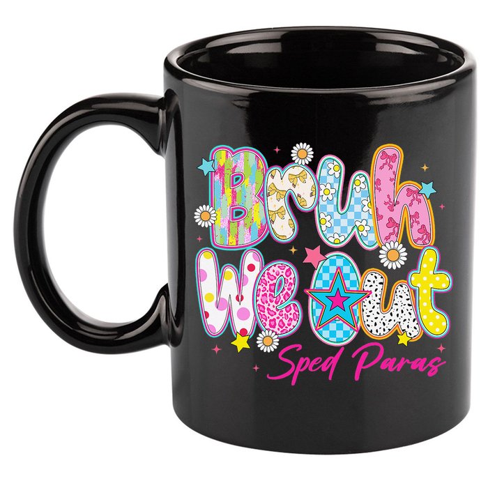 Preppy Bruh We Out Sped Paras Last Day Of School Summer 11oz C Handle Ceramic Mug