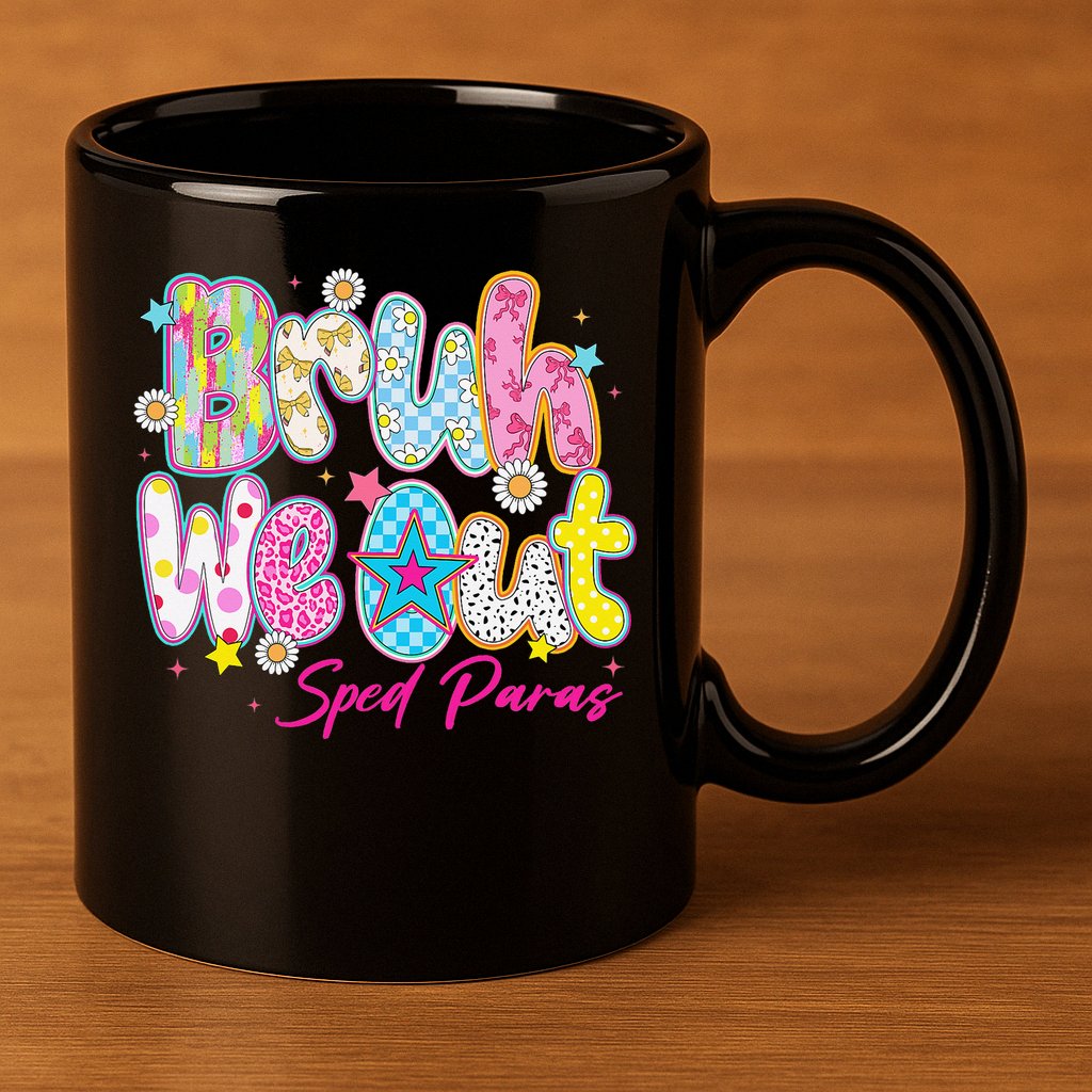 Preppy Bruh We Out Sped Paras Last Day Of School Summer 11oz C Handle Ceramic Mug