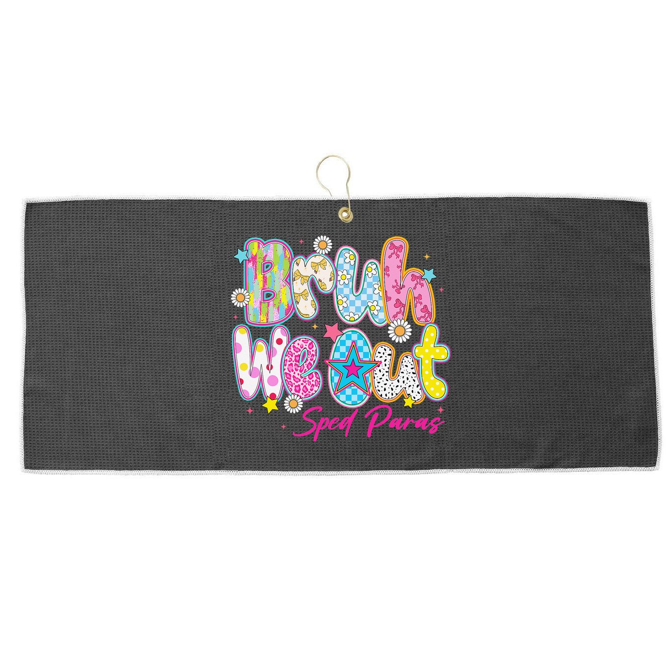Preppy Bruh We Out Sped Paras Last Day Of School Summer Large Microfiber Waffle Golf Towel
