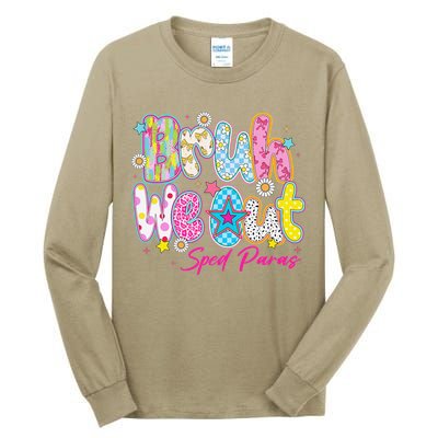 Preppy Bruh We Out Sped Paras Last Day Of School Summer Tall Long Sleeve T-Shirt