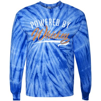 Powered By Whiskey Whisky Ing Drunk Alcohol Er Cool Gift Tie-Dye Long Sleeve Shirt