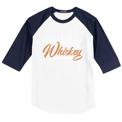 Powered By Whiskey Whisky Ing Drunk Alcohol Er Cool Gift Baseball Sleeve Shirt